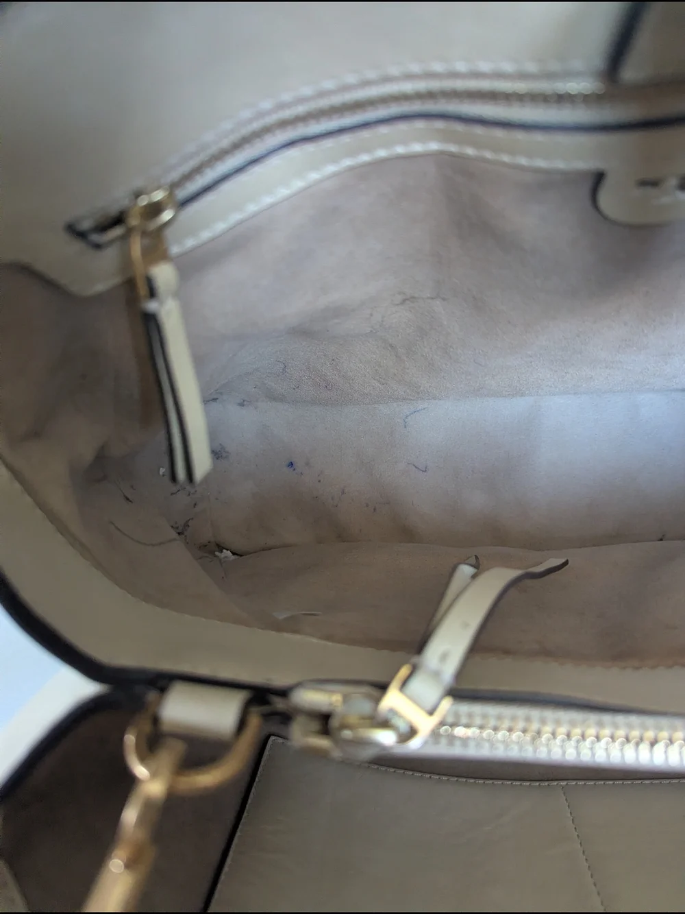 Tory Burch Cream Leather Shoulder Bag